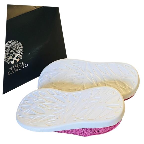 NEW Vince Camuto Studded PLATFORM SNEAKERS Girls 3 Pink Rhinestone Lace Up SHOES - Picture 6 of 10